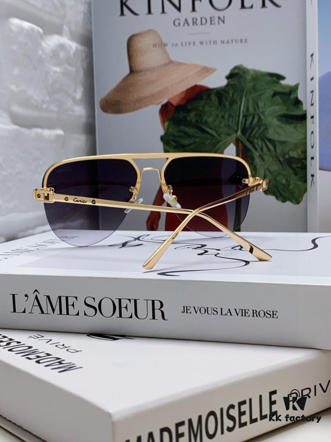 6931fbc83a89a121ed54c5ef Cartier 2024 New Round Frame Unisex European Luxury Aviator Engraved Sunglasses