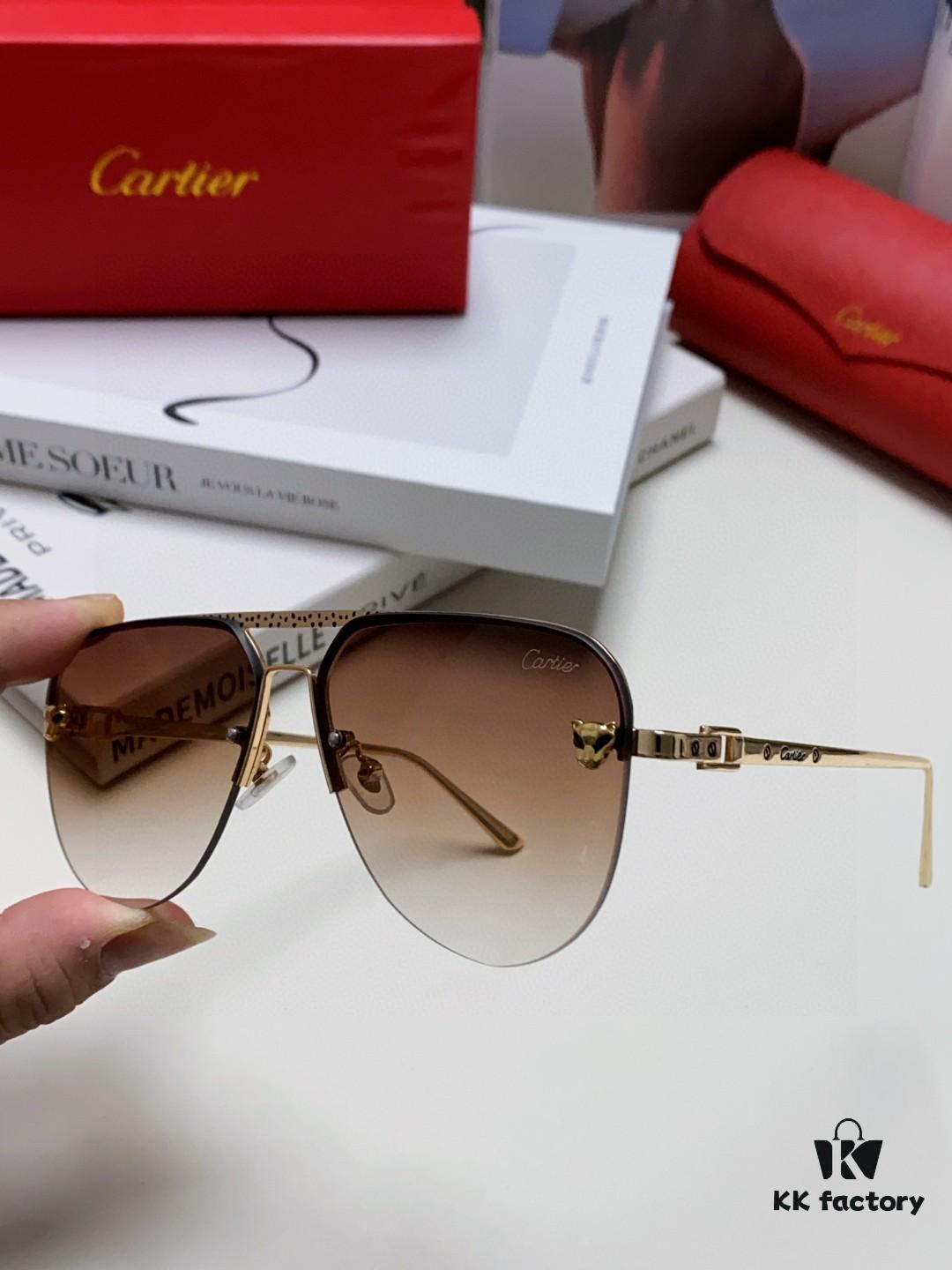 6931fbc93a89a121ed54c5fc Cartier 2024 New Round Frame Unisex Luxury European and American Style Aviator Engraved Sunglasses