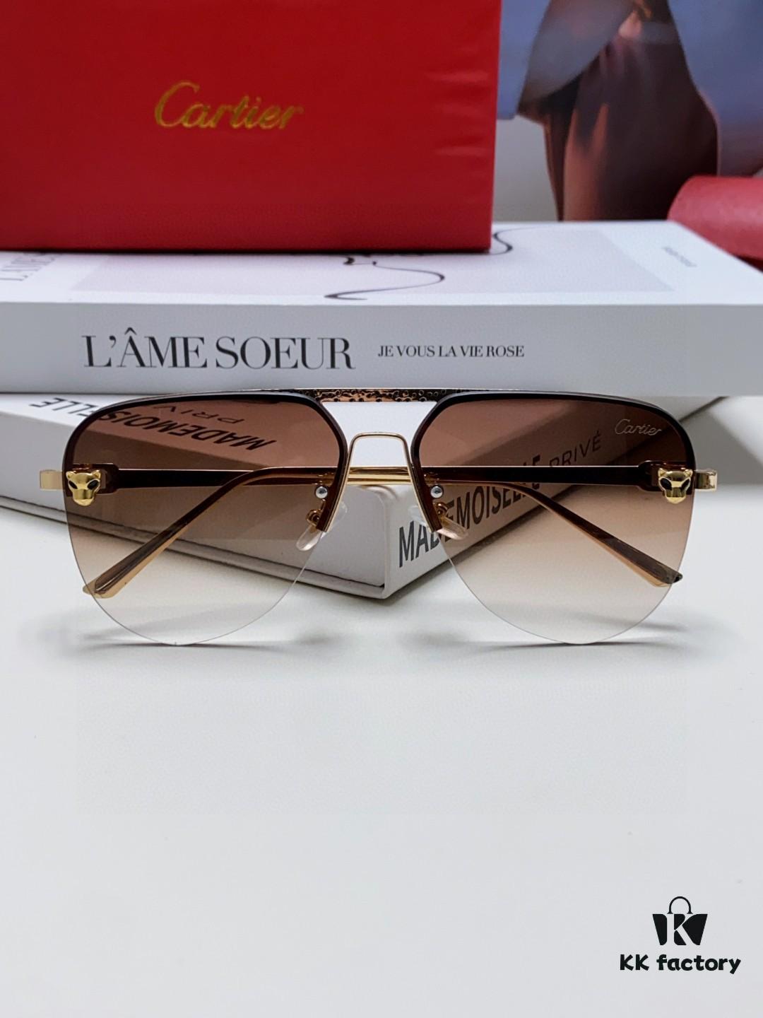 6931fbc93a89a121ed54c5fd Cartier 2024 New Round Frame Unisex Luxury European and American Style Aviator Engraved Sunglasses