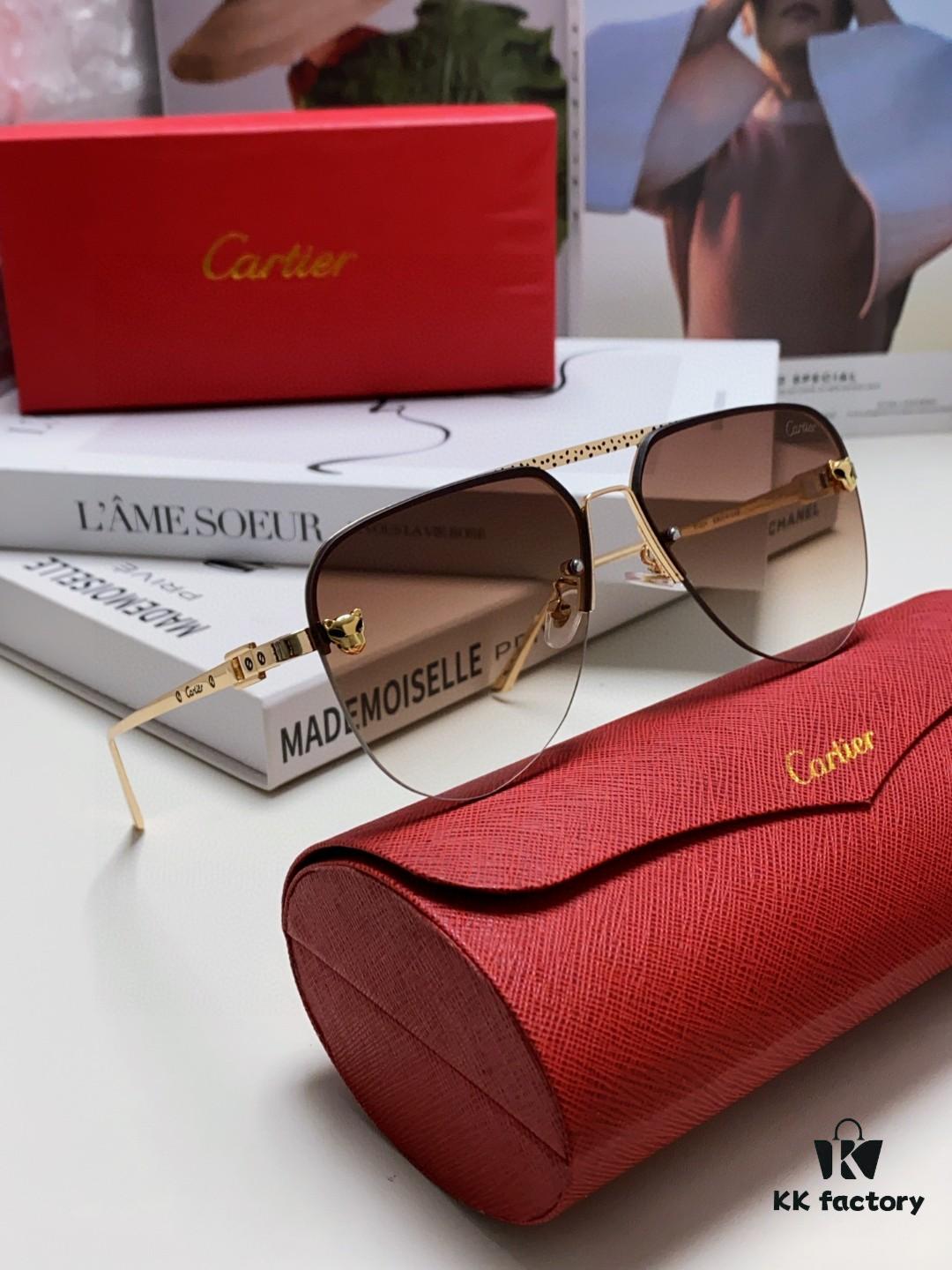 6931fbc93a89a121ed54c5fe Cartier 2024 New Round Frame Unisex Luxury European and American Style Aviator Engraved Sunglasses