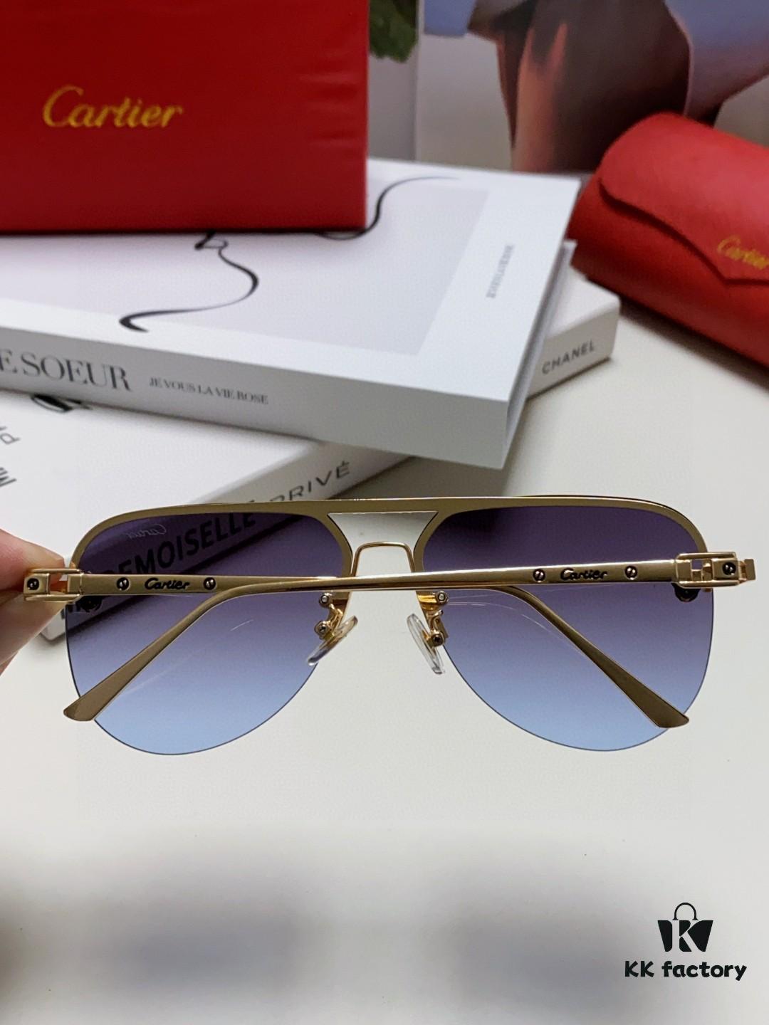 6931fbc93a89a121ed54c605 Cartier 2024 New Round Frame Unisex Luxury European and American Style Aviator Engraved Sunglasses