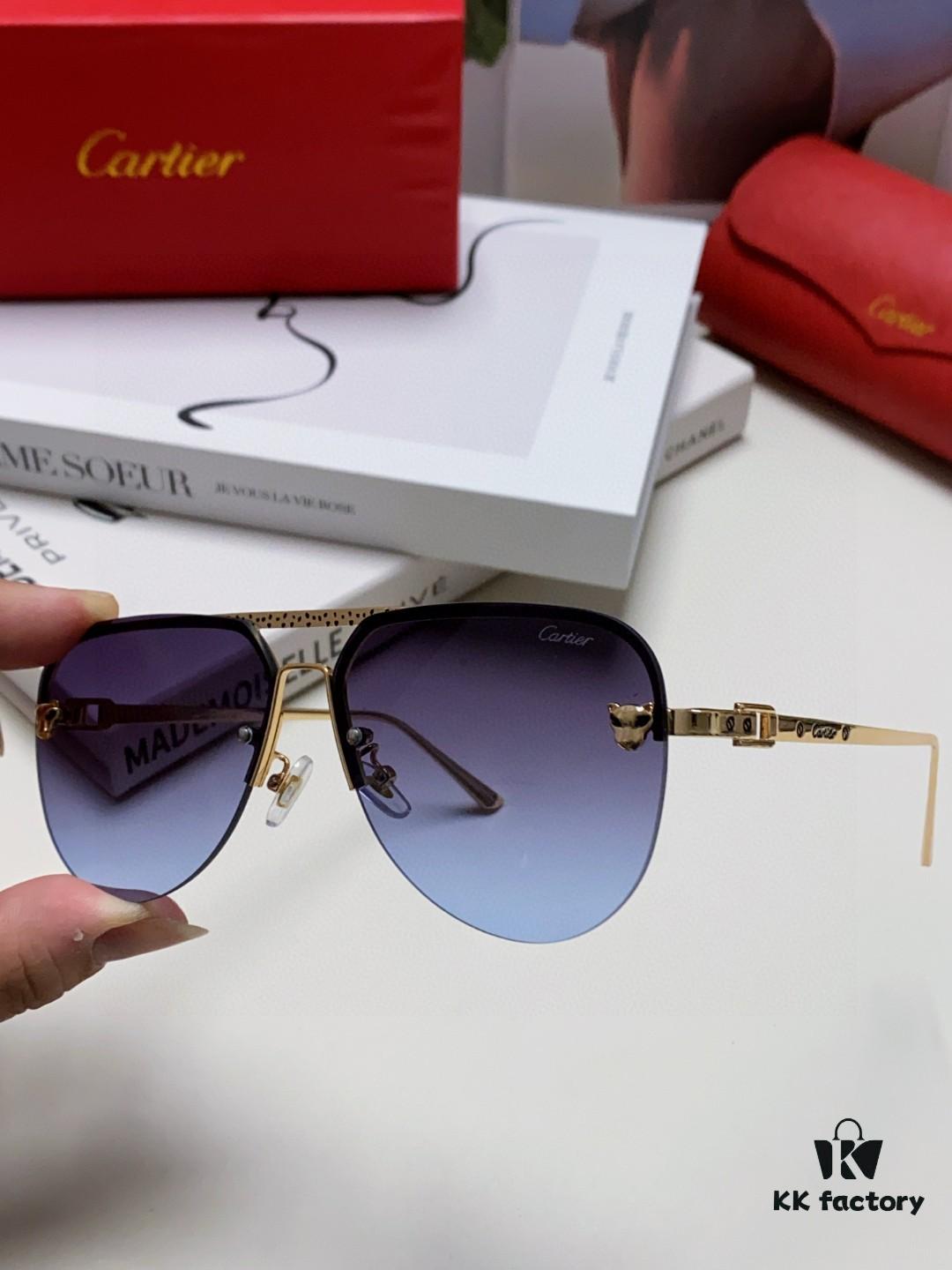 6931fbc93a89a121ed54c606 Cartier 2024 New Round Frame Unisex Luxury European and American Style Aviator Engraved Sunglasses