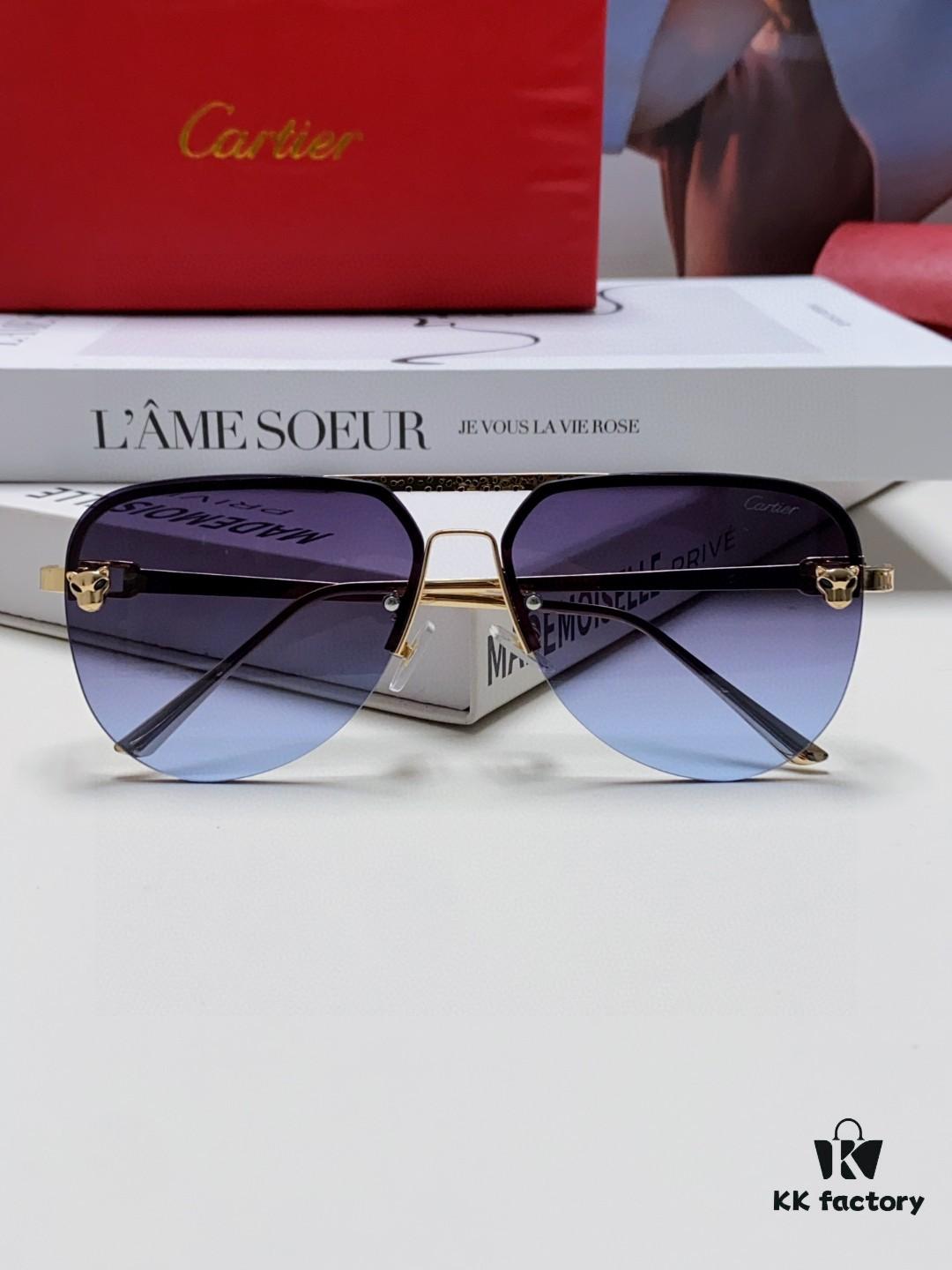 6931fbca3a89a121ed54c607 Cartier 2024 New Round Frame Unisex Luxury European and American Style Aviator Engraved Sunglasses
