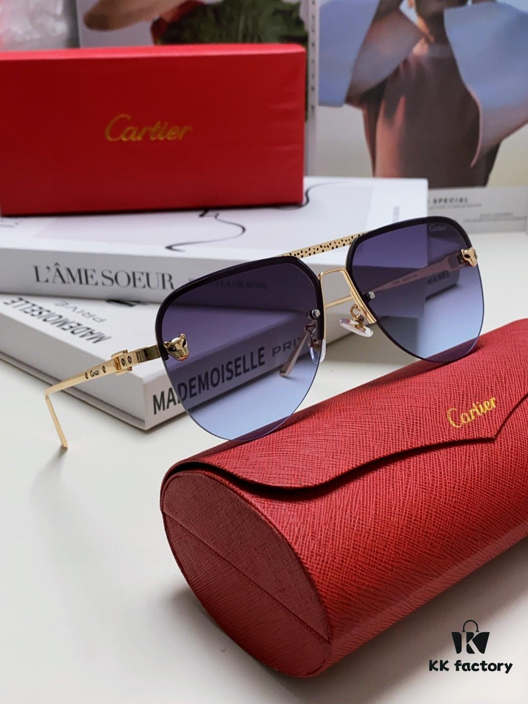 6931fbca3a89a121ed54c608 Cartier 2024 New Round Frame Unisex Luxury European and American Style Aviator Engraved Sunglasses