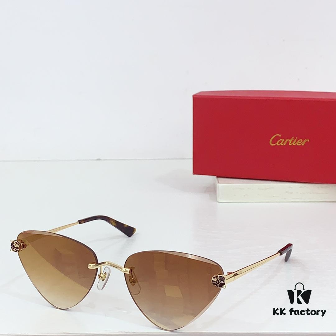6931fbd33a89a121ed54c68c 160 Cartier Gold-Tone Plated PANTHÈRE DE CARTIER SUNGLASSES CT0399S Size: 62□15-145