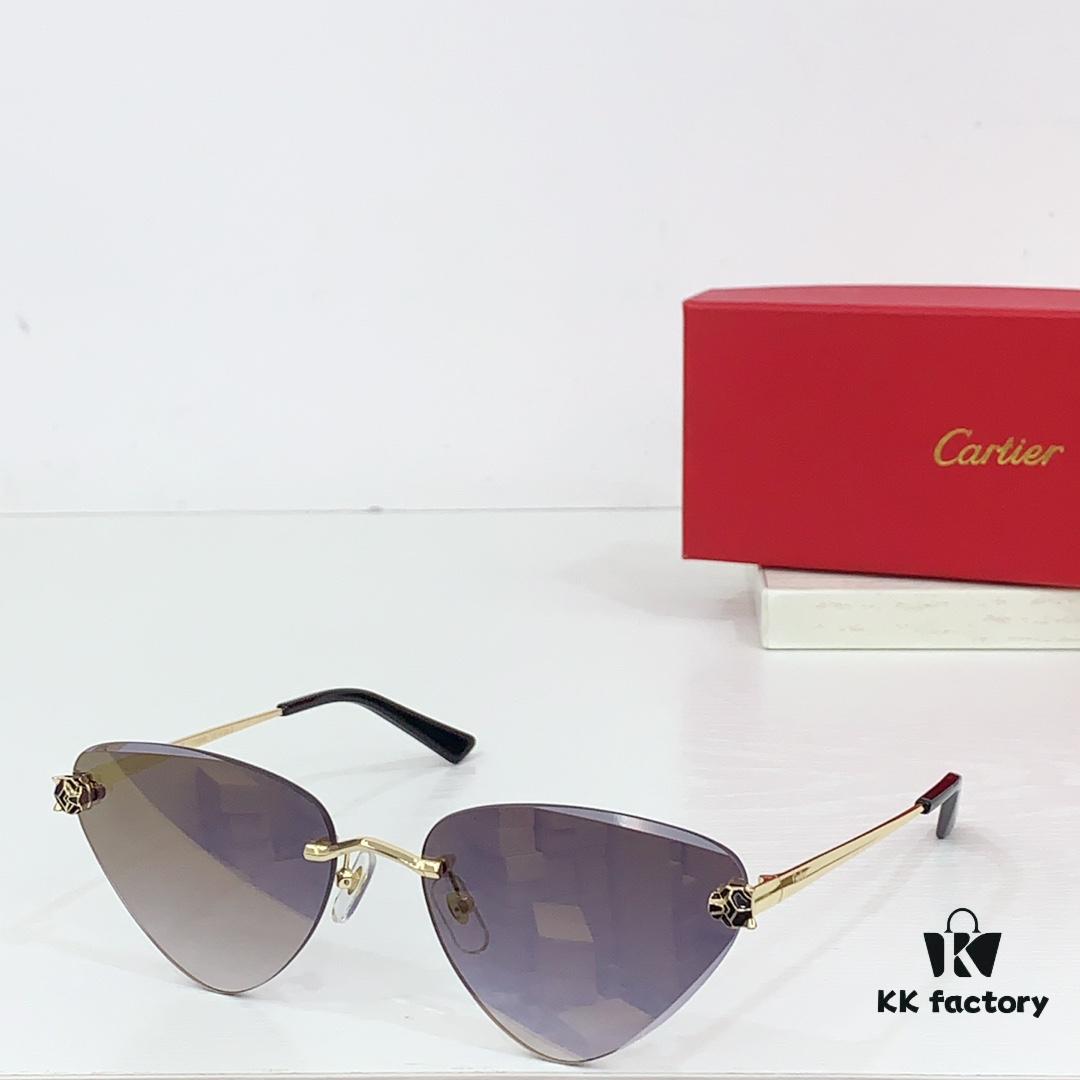 6931fbd33a89a121ed54c68d 160 Cartier Gold-Tone Plated PANTHÈRE DE CARTIER SUNGLASSES CT0399S Size: 62□15-145