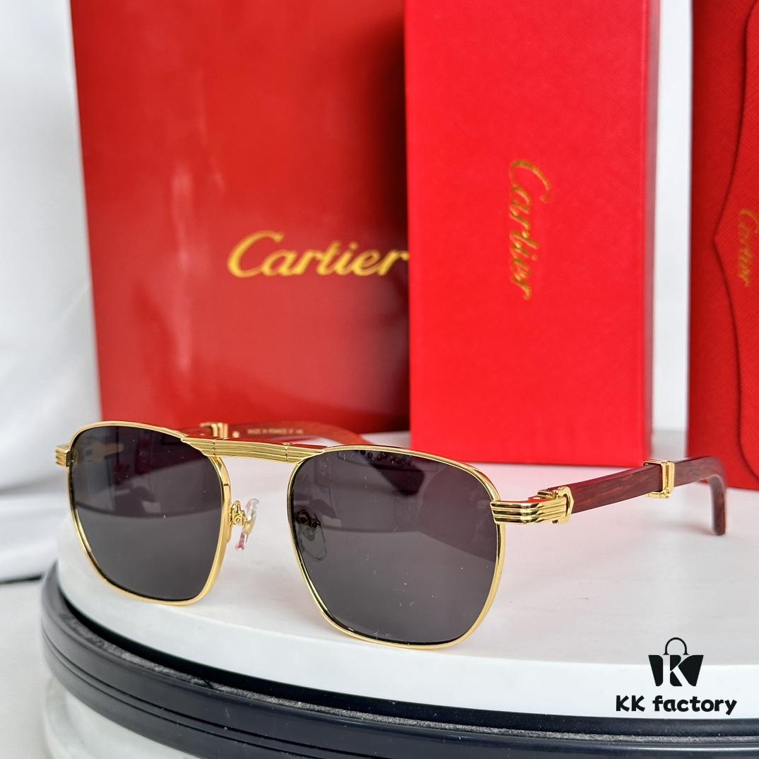 CARTIER Folding Sunglasses Model ESW00659 Size 54-22-145