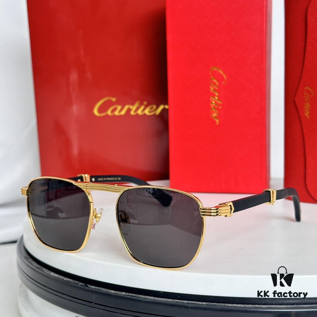 CARTIER Folding Sunglasses Model ESW00659 Size 54-22-145