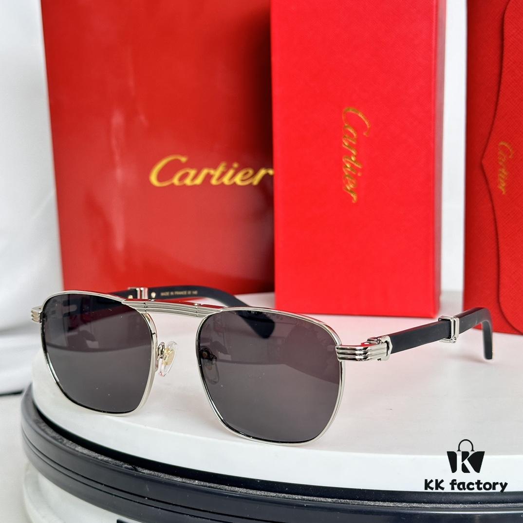 CARTIER Folding Sunglasses Model ESW00659 Size 54-22-145