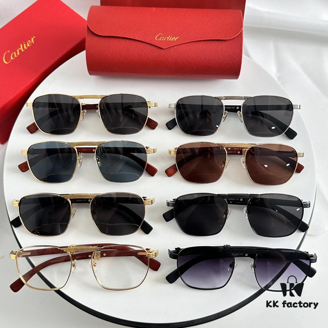 CARTIER Folding Sunglasses Model ESW00659 Size 54-22-145