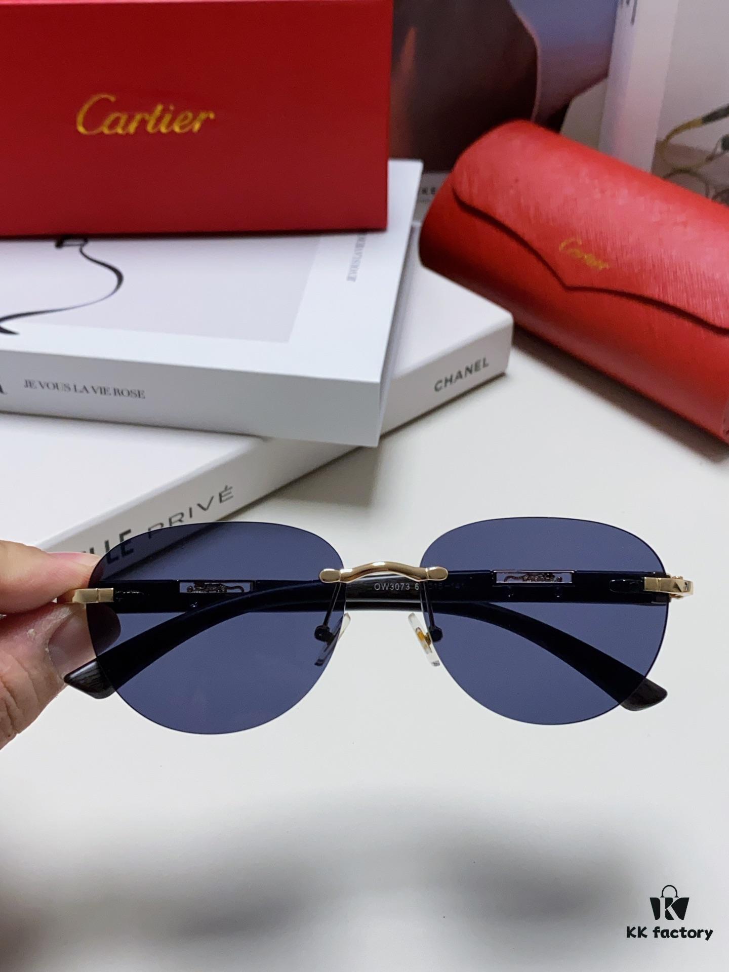 6931fbdc3a89a121ed54c6dc Cartier 2024 New Fashion Frameless Sunglasses with Retro Leopard Head Decoration, Celebrity-Inspired Square Sunglasses for Men and Women, UV-Protective Unisex Eyewear