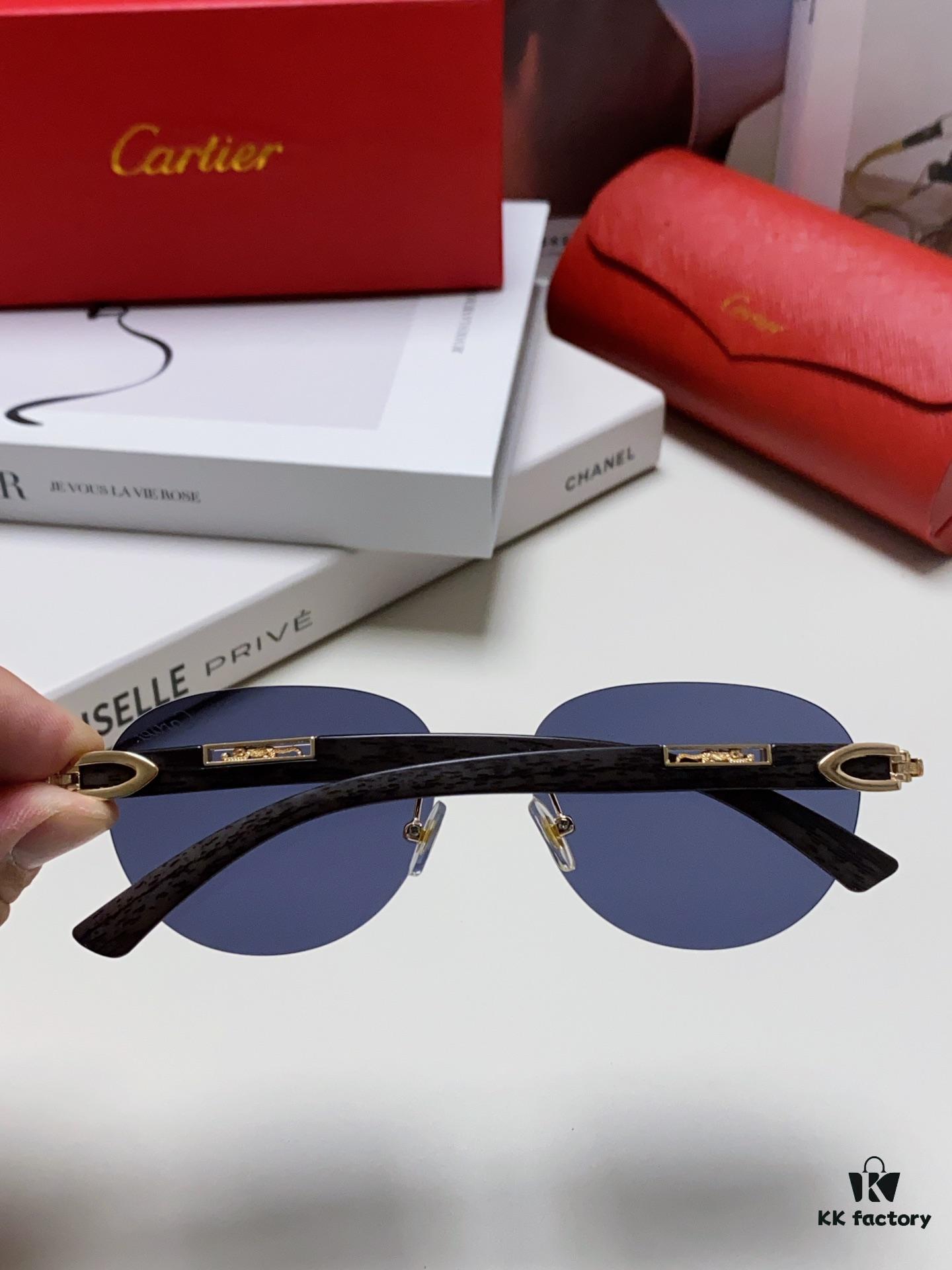 6931fbdc3a89a121ed54c6dd Cartier 2024 New Fashion Frameless Sunglasses with Retro Leopard Head Decoration, Celebrity-Inspired Square Sunglasses for Men and Women, UV-Protective Unisex Eyewear