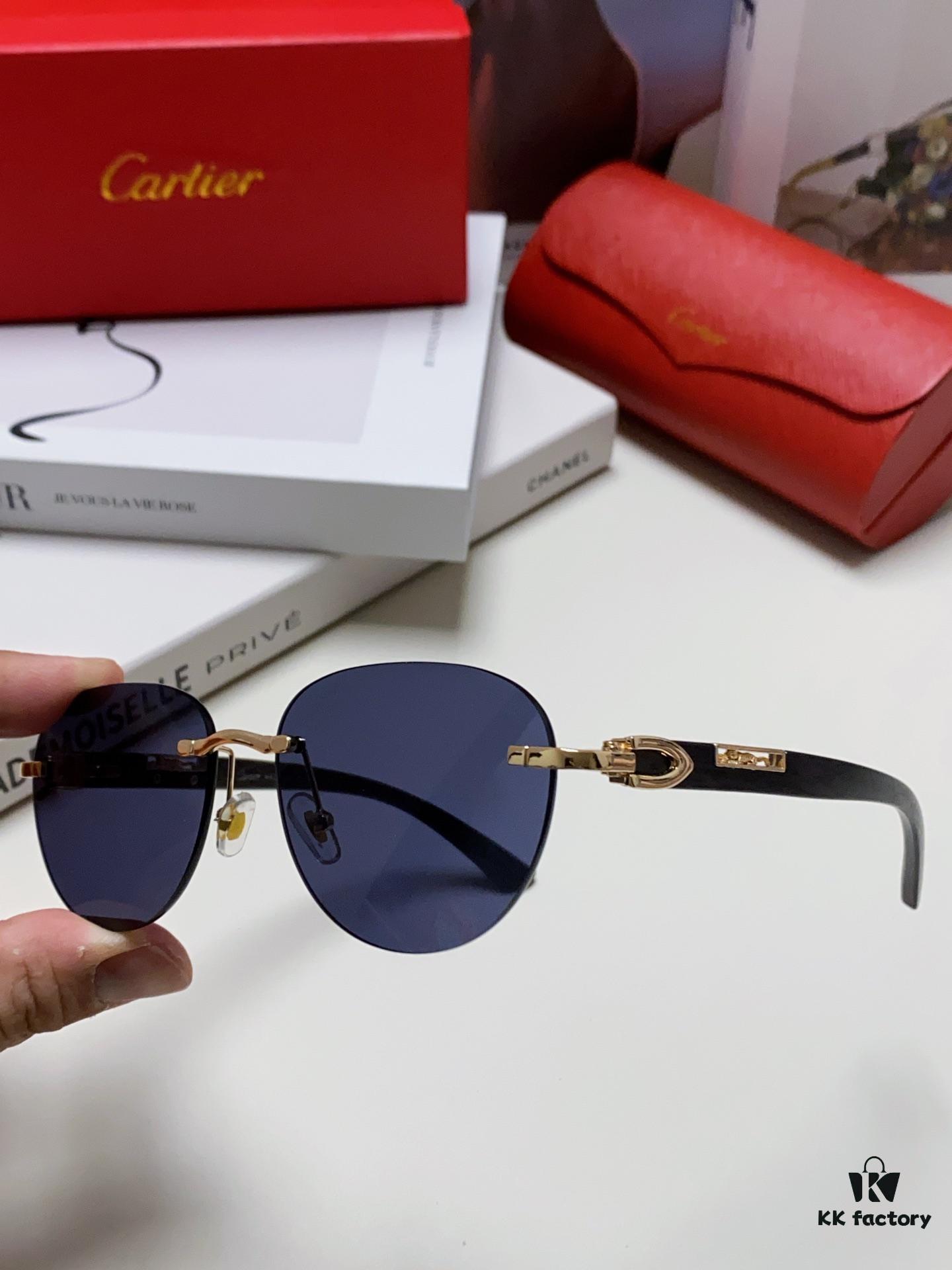 6931fbdc3a89a121ed54c6de Cartier 2024 New Fashion Frameless Sunglasses with Retro Leopard Head Decoration, Celebrity-Inspired Square Sunglasses for Men and Women, UV-Protective Unisex Eyewear