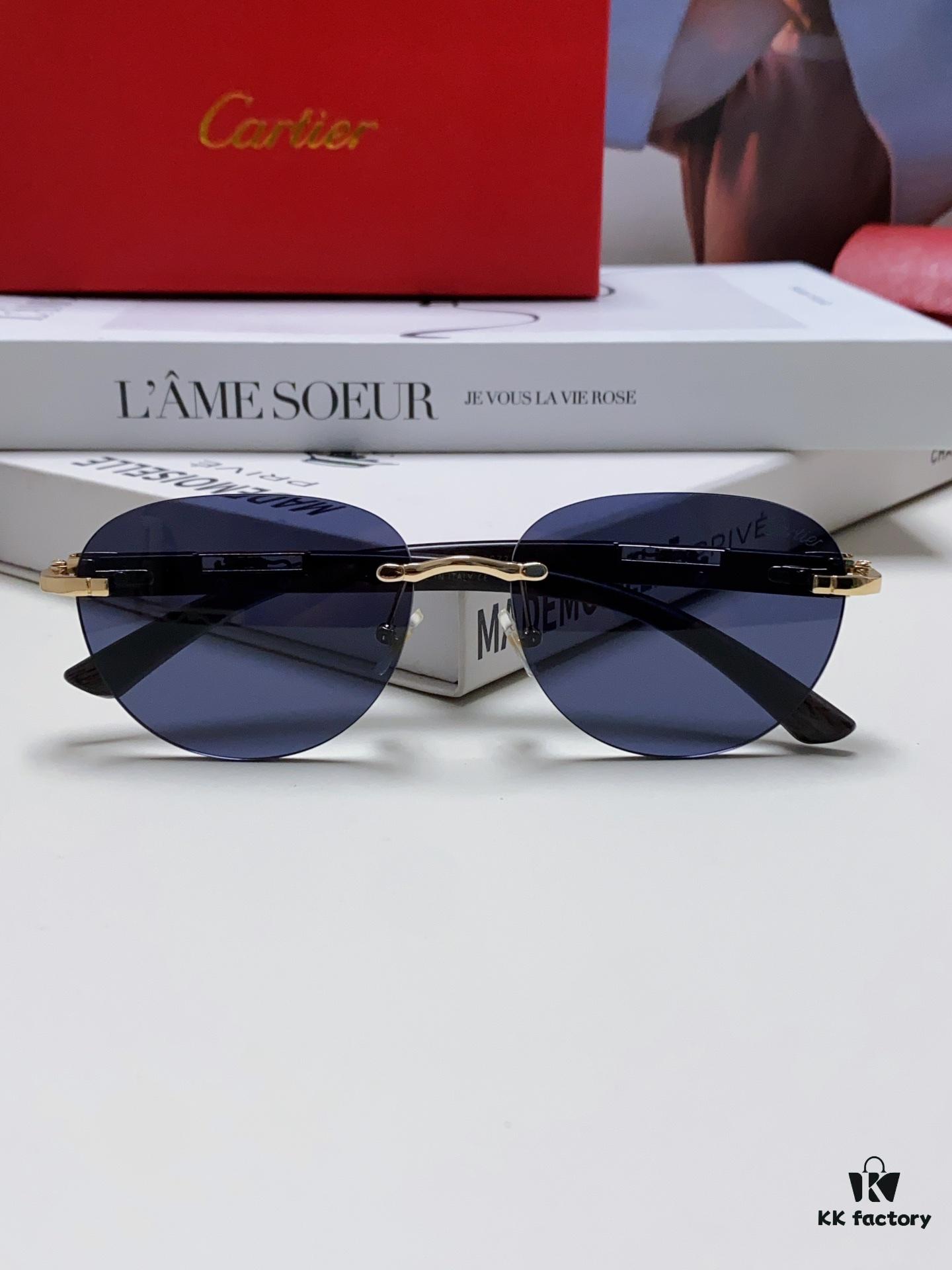 6931fbdc3a89a121ed54c6df Cartier 2024 New Fashion Frameless Sunglasses with Retro Leopard Head Decoration, Celebrity-Inspired Square Sunglasses for Men and Women, UV-Protective Unisex Eyewear