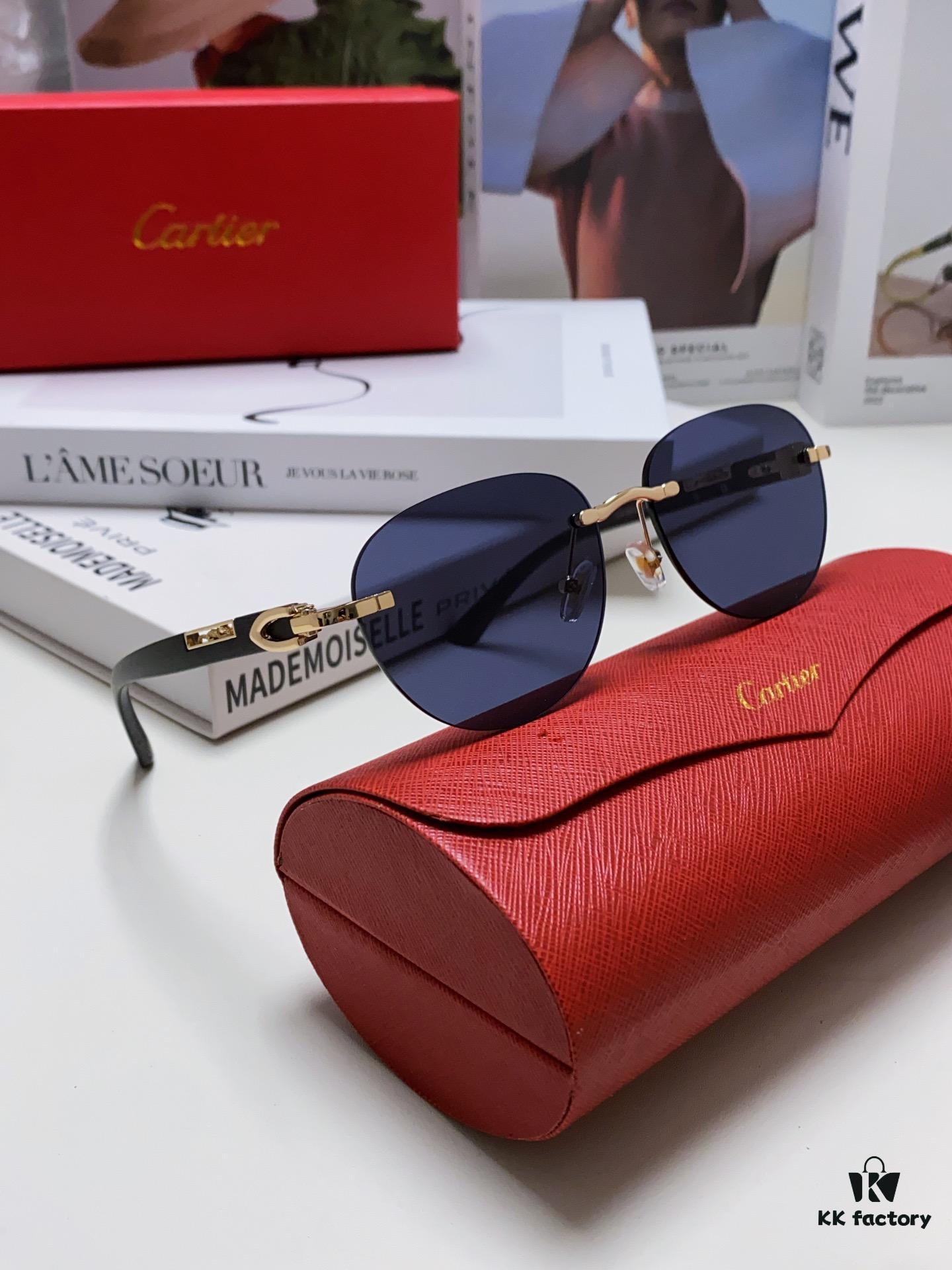 6931fbdc3a89a121ed54c6e0 Cartier 2024 New Fashion Frameless Sunglasses with Retro Leopard Head Decoration, Celebrity-Inspired Square Sunglasses for Men and Women, UV-Protective Unisex Eyewear