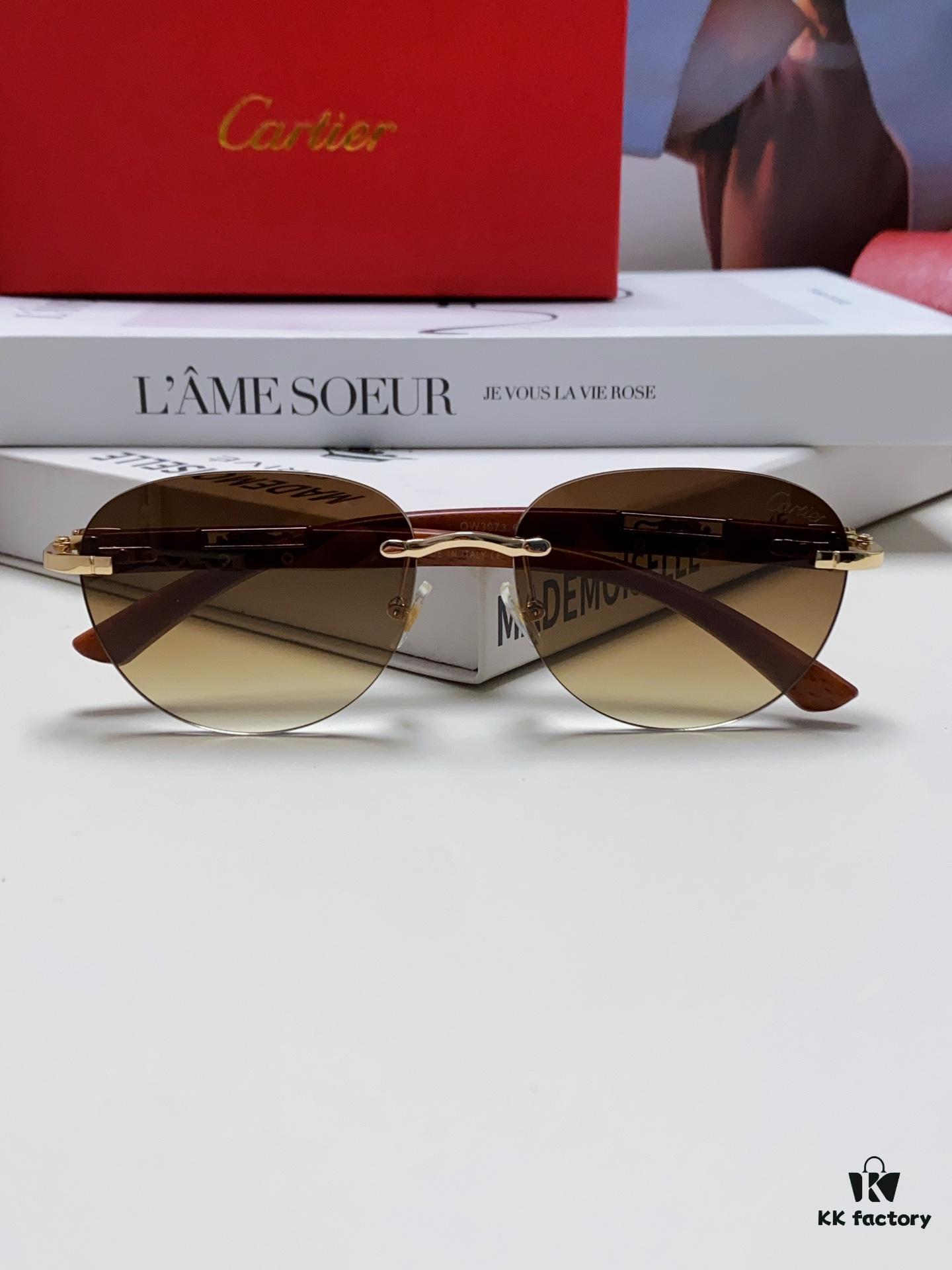 6931fbdd3a89a121ed54c6ea Cartier 2024 New Fashion Frameless Sunglasses, Retro Stylish Leopard Head Decor, Influencer Favorite Square Sunglasses, Unisex UV Protection Shades