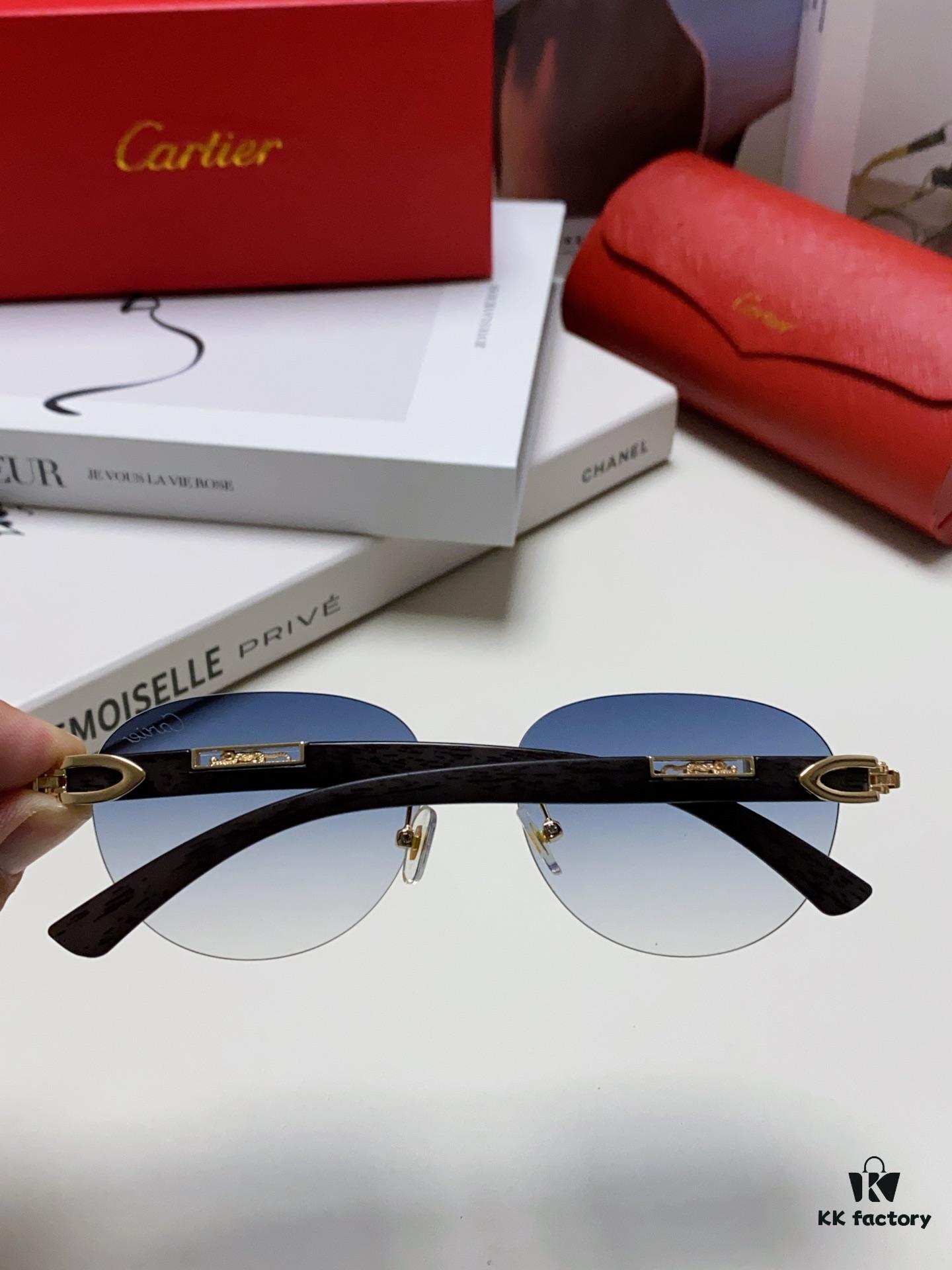 6931fbdd3a89a121ed54c6f1 Cartier 2024 New Fashion Frameless Sunglasses with Retro Leopard Head Decoration, Celebrity-Inspired Square Sunglasses for Unisex, Anti-Glare Sun Protection