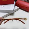 6931fbde3a89a121ed54c6fa Cartier 2024 New Fashion Rimless Sunglasses with Leopard Print and Wood-Grain Temples, Square Unisex Eyewear Suitable for Prescription Lenses