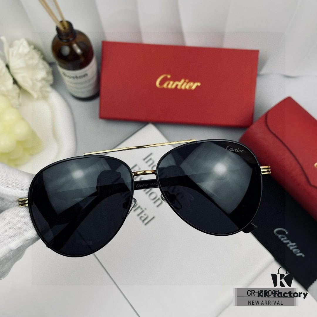 6931fbea3a89a121ed54c79d French Cartier - Cartier | Polarized Sunglasses with Plolay Resin Lenses, Lightweight Metal Frame, Men's New Arrival 88001 Model