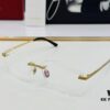 Cartier CT12960 Unisex Optical Frame, Size 57□15-145, Titanium Material, Minimalist and Elegant Design, Fits All Face Shapes, Suitable for Prescription Lenses