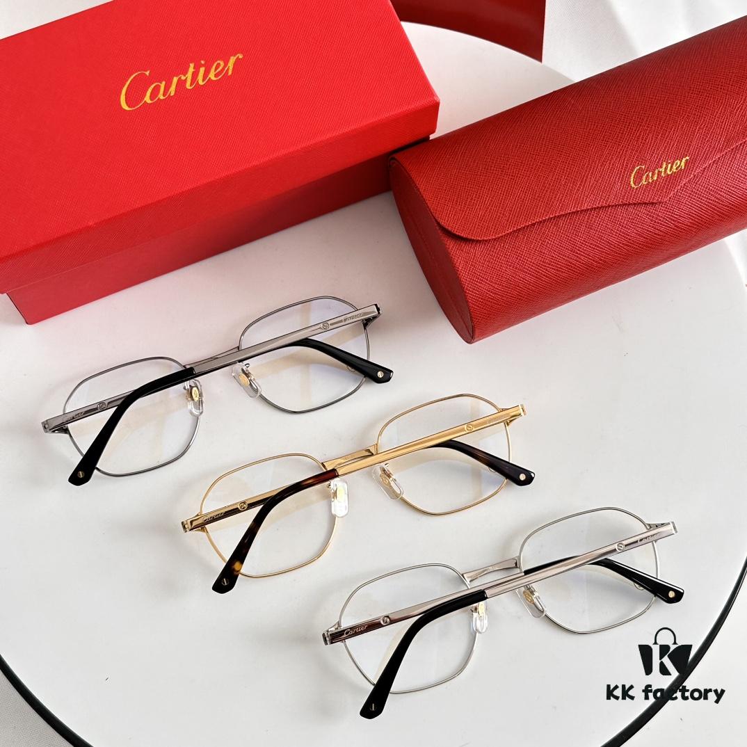6931fbee3a89a121ed54c7dd New Arrival Authentic Rare Palladium Electroplated Cartier Classic Metal Frame Eyeglasses CT0441OA Size 51-21-145