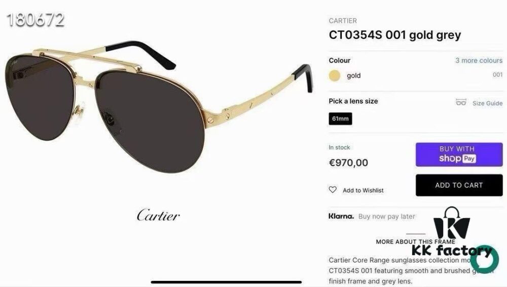 ‼️Cartier Official Website Original Version 1:1 Replica MODEL: CT0354S
