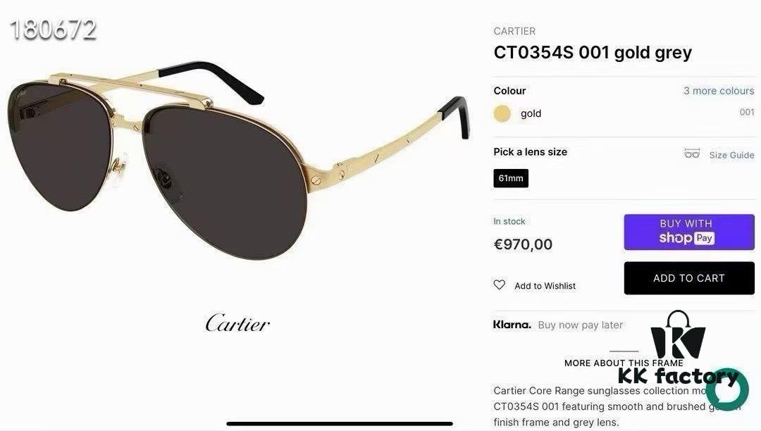‼️Cartier Official Website Original Version 1:1 Replica MODEL: CT0354S