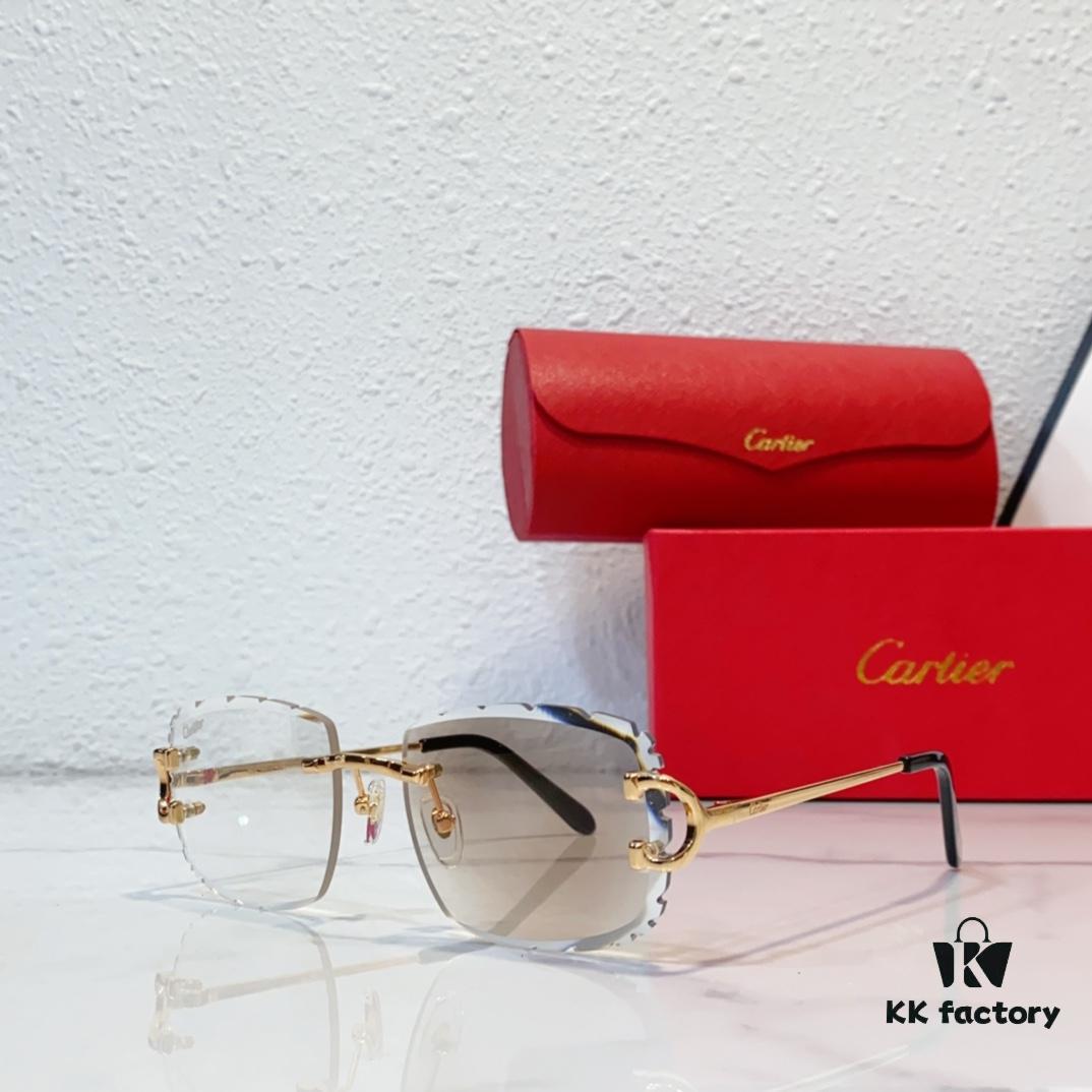 6931fc023a89a121ed54c8e3 CARTIER Cut-Edge Curved Design Photochromic Lens Eyewear Model CT0092 Size 55-18-145