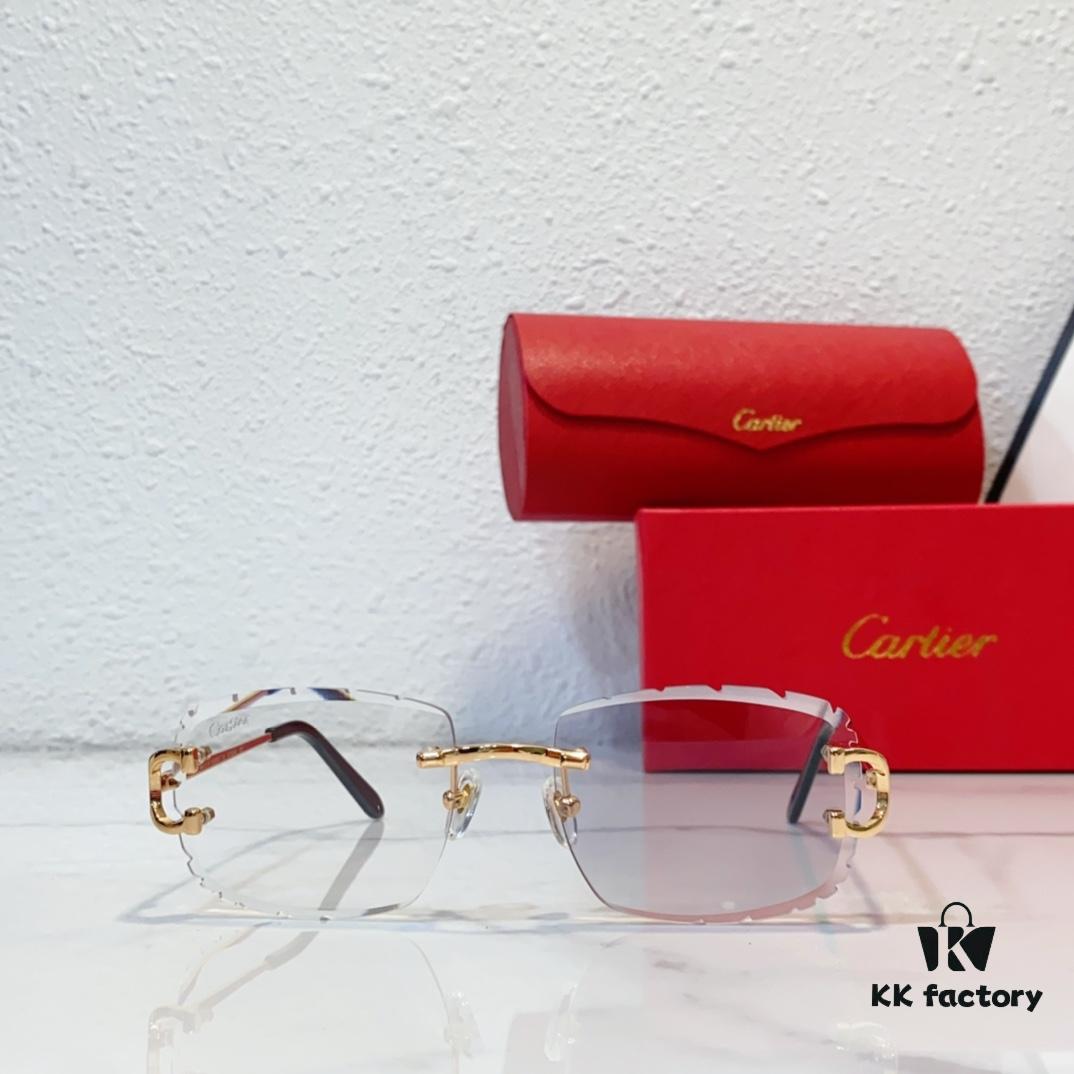 6931fc023a89a121ed54c8e8 CARTIER Cut-Edge Curved Design Photochromic Lens Eyewear Model CT0092 Size 55-18-145