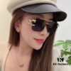 6931fc053a89a121ed54c914 Cartier Unisex Double-Bar Cutout Rimless Sunglasses with Leopard Head Ornament, Vintage Bold and Elegant Style
