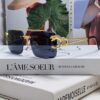 6931fc053a89a121ed54c916 Cartier Unisex Double-Bar Cutout Rimless Sunglasses with Leopard Head Ornament, Vintage Bold and Elegant Style