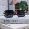 6931fc063a89a121ed54c917 Cartier Unisex Double-Bar Cutout Rimless Sunglasses with Leopard Head Ornament, Vintage Bold and Elegant Style