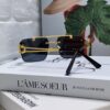 6931fc063a89a121ed54c918 Cartier Unisex Double-Bar Cutout Rimless Sunglasses with Leopard Head Ornament, Vintage Bold and Elegant Style