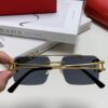 6931fc063a89a121ed54c91a Cartier Unisex Double-Bar Cutout Rimless Sunglasses with Leopard Head Ornament, Vintage Bold and Elegant Style