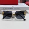 6931fc063a89a121ed54c91c Cartier Unisex Double-Bar Cutout Rimless Sunglasses with Leopard Head Ornament, Vintage Bold and Elegant Style