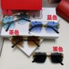 6931fc063a89a121ed54c91f Cartier Unisex Double-Bar Cutout Rimless Sunglasses with Leopard Head Ornament, Vintage Bold and Elegant Style