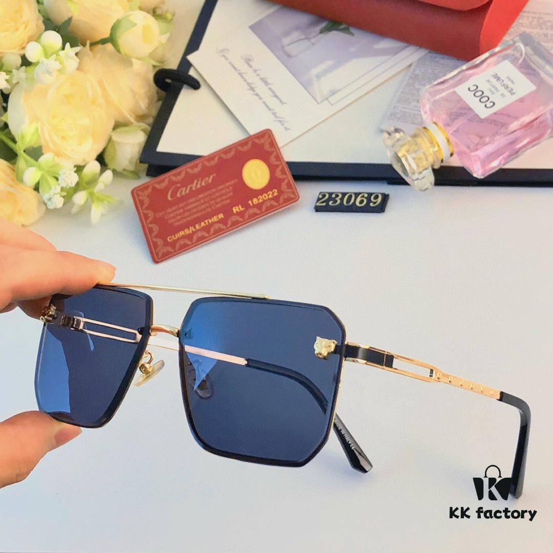 6931fc0c3a89a121ed54c96a Cartier New Men's Fashion One-Piece Sunglasses with Unique Leopard Head Decorated Metal Frame, Outdoor Cycling Sun Protection Glasses