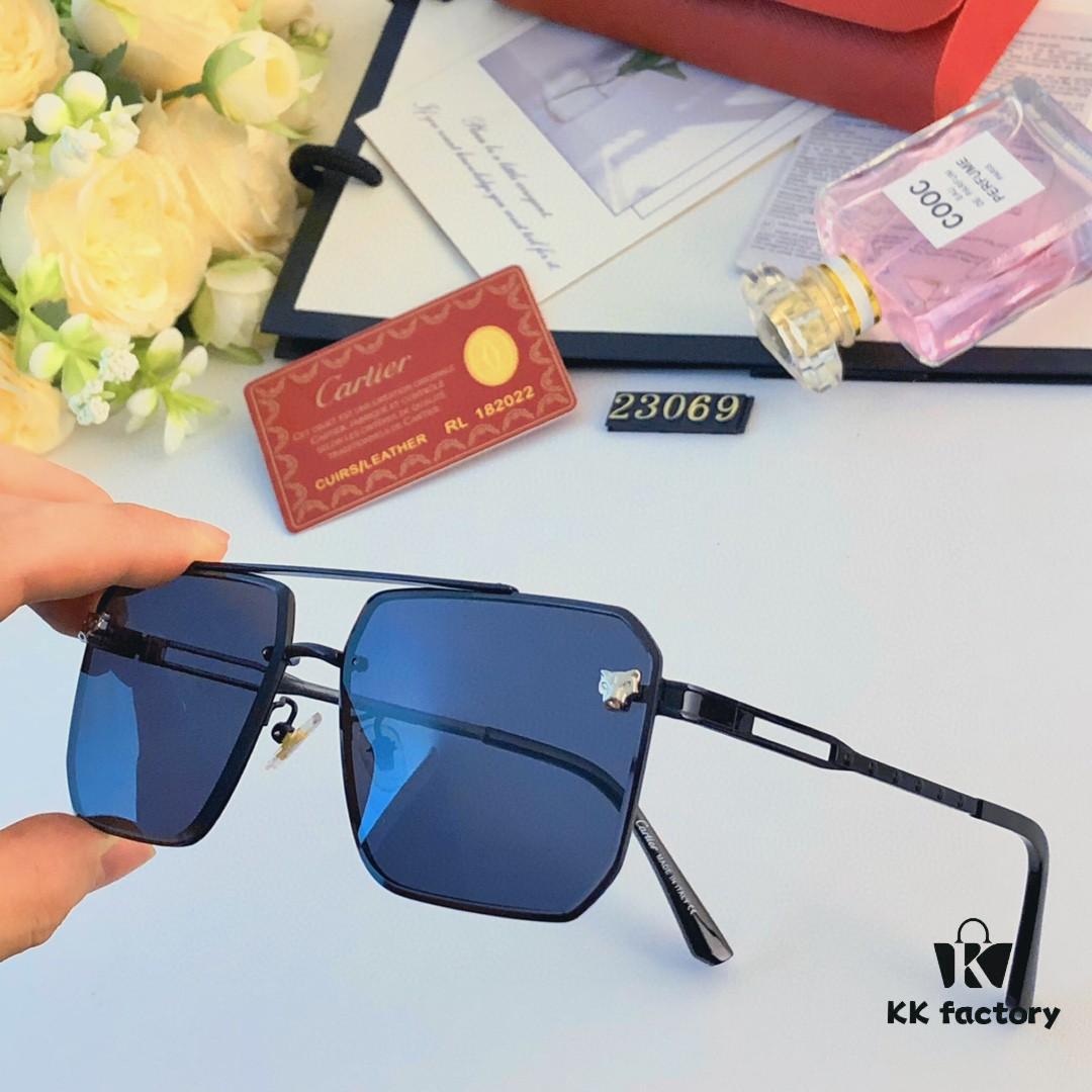 6931fc0c3a89a121ed54c96b Cartier New Men's Fashion One-Piece Sunglasses with Unique Leopard Head Decorated Metal Frame, Outdoor Cycling Sun Protection Glasses