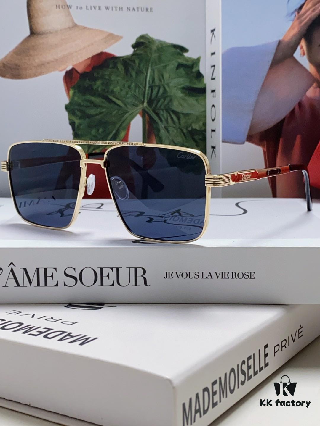 6931fc0d3a89a121ed54c97a Cartier 2024 New Arrival Metal Square-Frame Sunglasses, Fashionable Unisex UV-Protective Oversized Sun Glasses for Men and Women