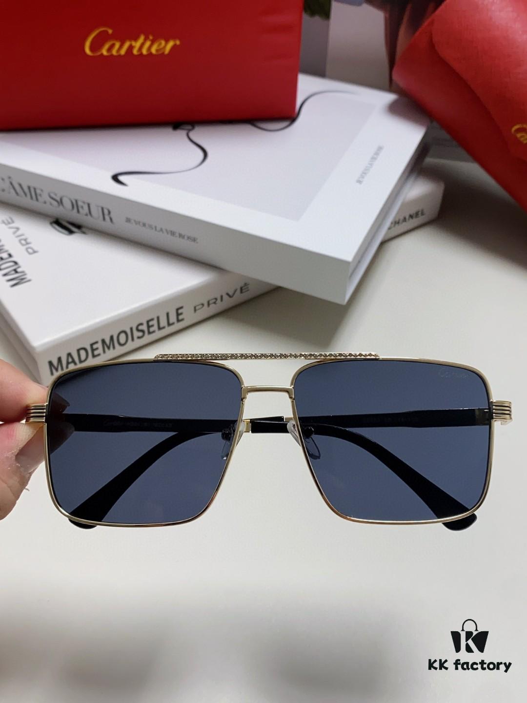 6931fc0d3a89a121ed54c97d Cartier 2024 New Arrival Metal Square-Frame Sunglasses, Fashionable Unisex UV-Protective Oversized Sun Glasses for Men and Women