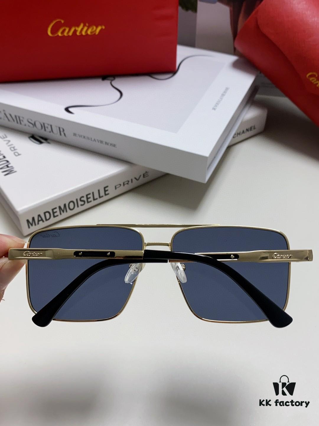 6931fc0d3a89a121ed54c97e Cartier 2024 New Arrival Metal Square-Frame Sunglasses, Fashionable Unisex UV-Protective Oversized Sun Glasses for Men and Women