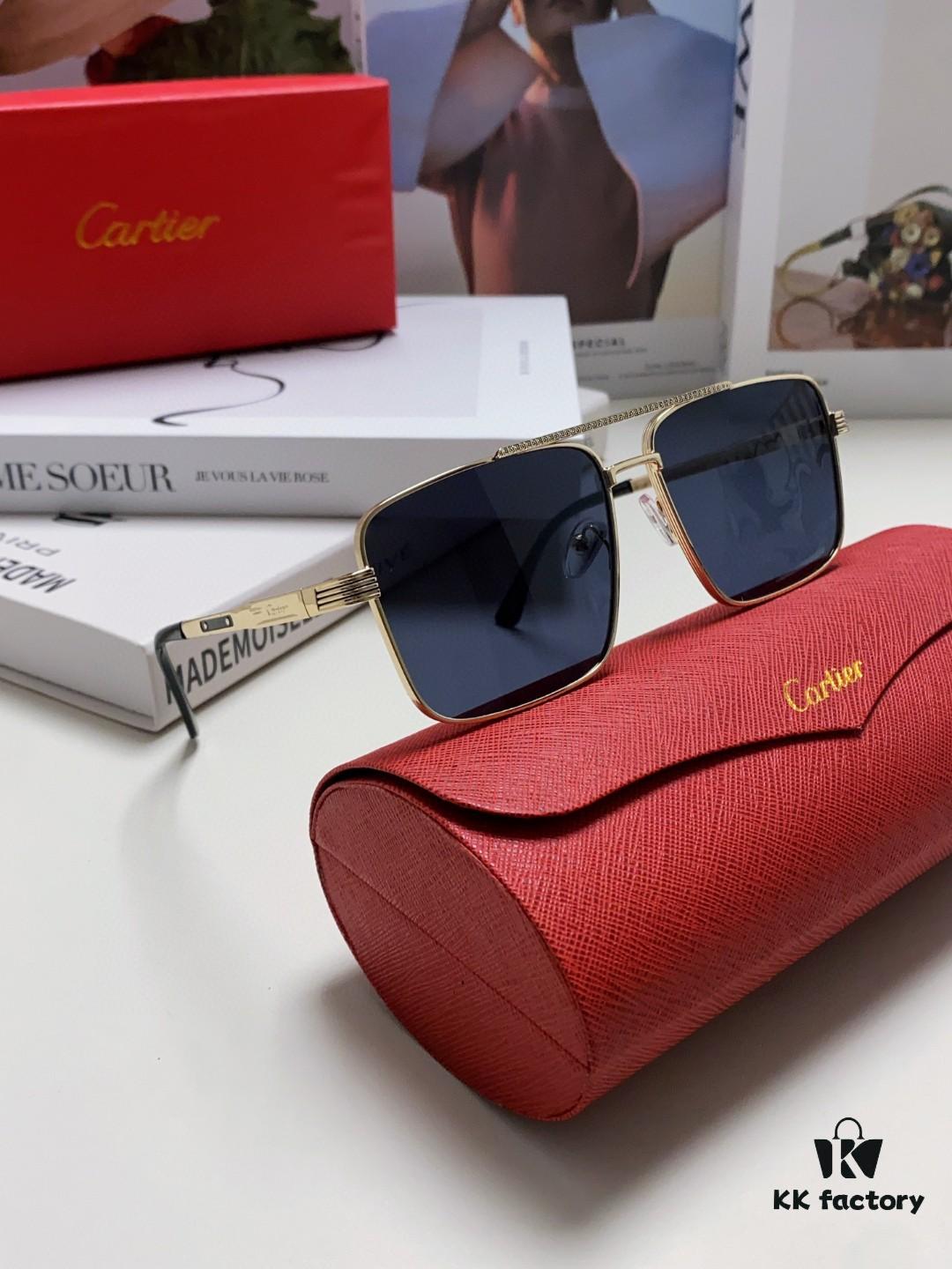 6931fc0d3a89a121ed54c981 Cartier 2024 New Arrival Metal Square-Frame Sunglasses, Fashionable Unisex UV-Protective Oversized Sun Glasses for Men and Women