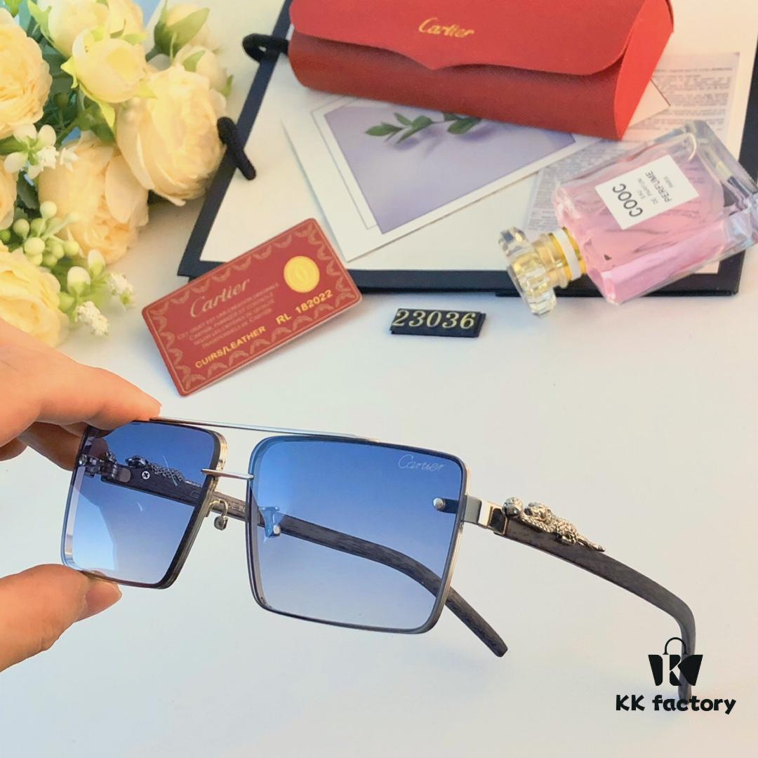 6931fc173a89a121ed54ca0d Cartier Retro Metal Double-Bridge Men's Sunglasses for Driving Square Frame Sun Glasses