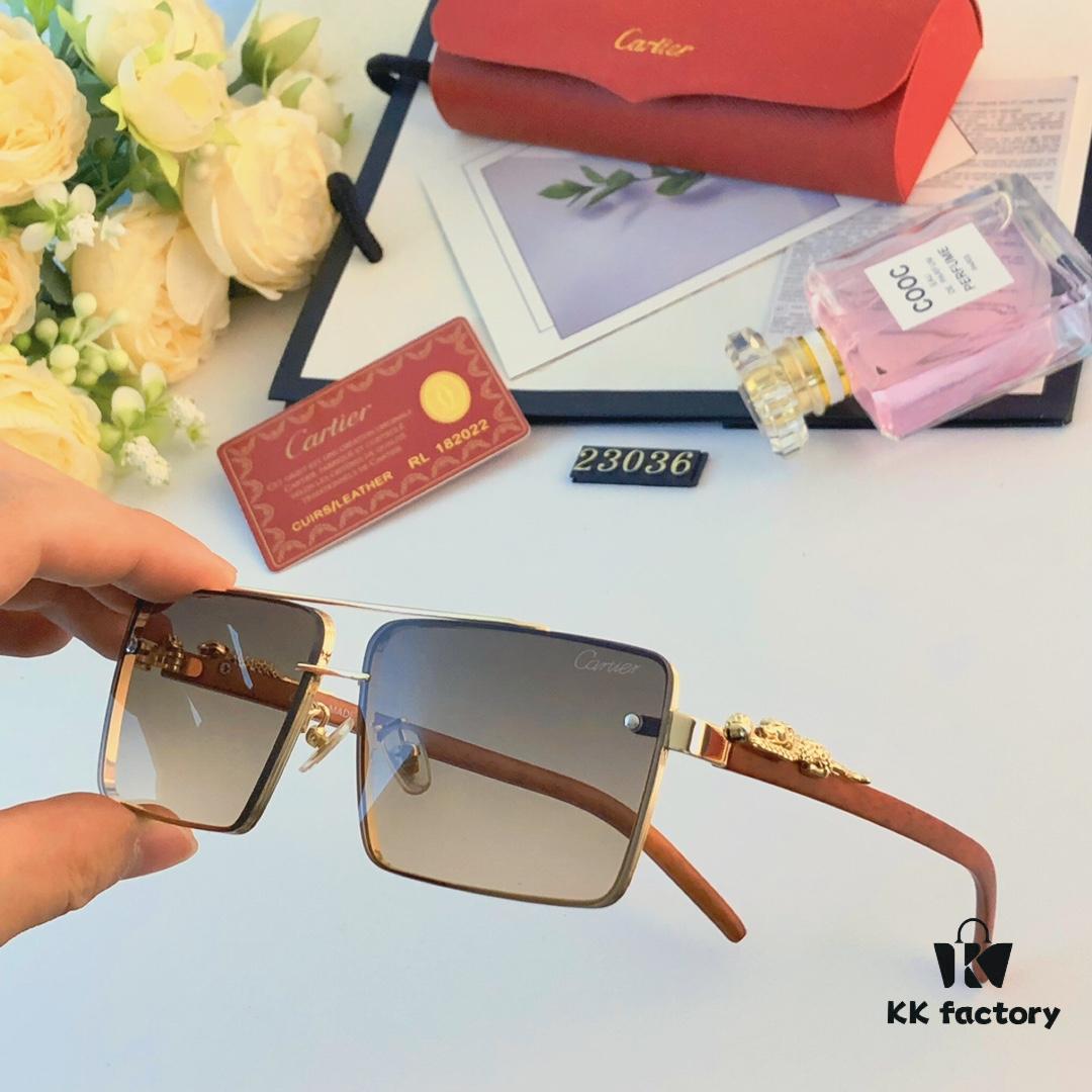 6931fc183a89a121ed54ca0f Cartier Retro Metal Double-Bridge Men's Sunglasses for Driving Square Frame Sun Glasses