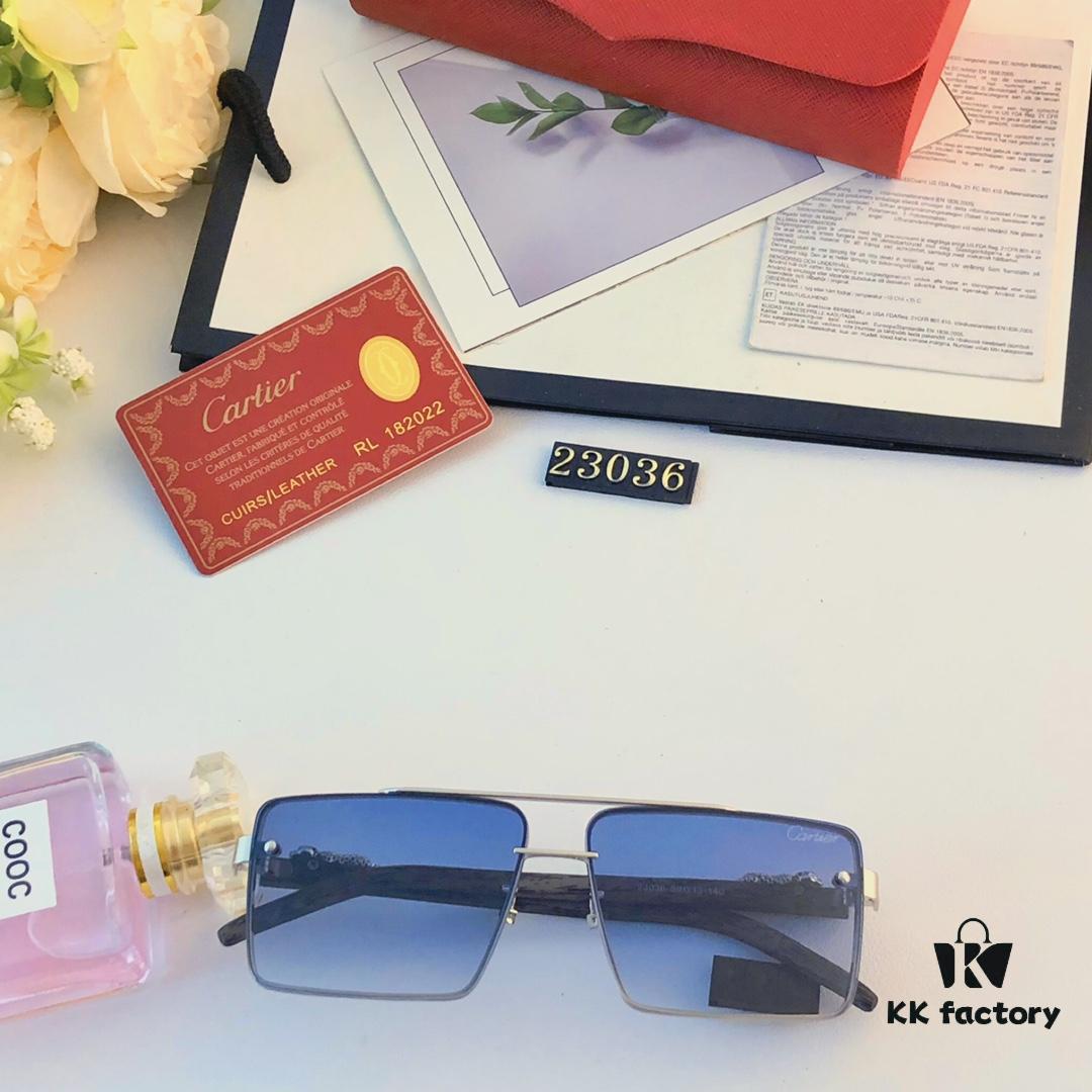 6931fc183a89a121ed54ca13 Cartier Retro Metal Double-Bridge Men's Sunglasses for Driving Square Frame Sun Glasses