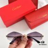 6931fc1c3a89a121ed54ca4b Authentic Version Arrived, Original Zeiss Dual-Tone Lenses, Cartier CT0433S, Size 55-22-140, Almond-Shaped Frame, Polished Gold Finish, Cheetah Sunglasses