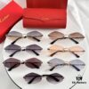 6931fc1c3a89a121ed54ca4e Authentic Version Arrived, Original Zeiss Dual-Tone Lenses, Cartier CT0433S, Size 55-22-140, Almond-Shaped Frame, Polished Gold Finish, Cheetah Sunglasses