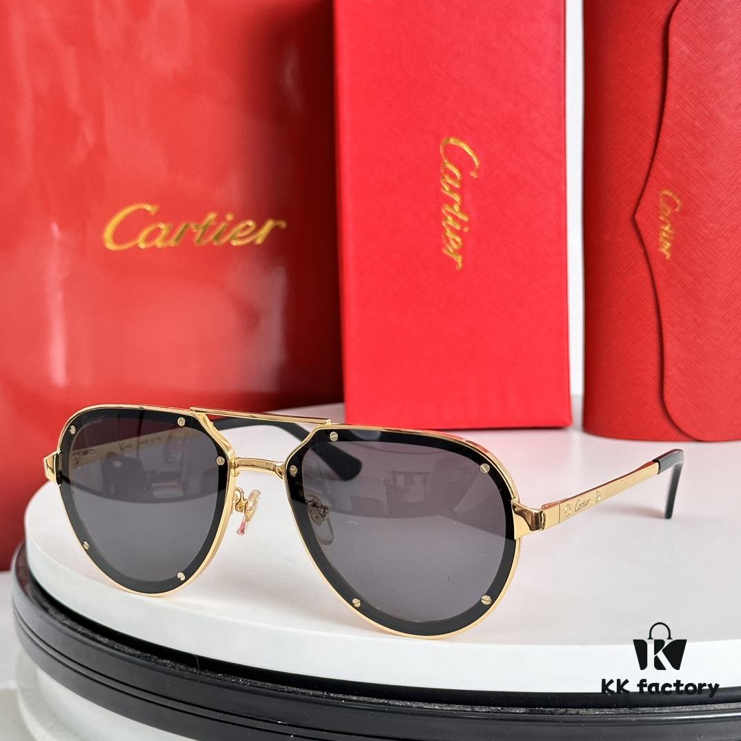 6931fc1f3a89a121ed54ca74 Cartier CT0195S High-Quality Men's and Women's Classic Aviator Sunglasses with Pioneering Logo Detail on Lenses and Screws