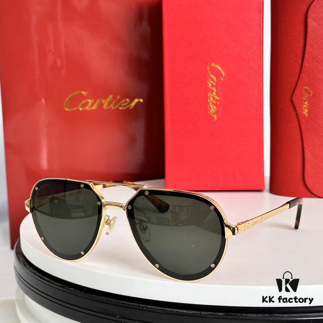 6931fc1f3a89a121ed54ca77 Cartier CT0195S High-Quality Men's and Women's Classic Aviator Sunglasses with Pioneering Logo Detail on Lenses and Screws