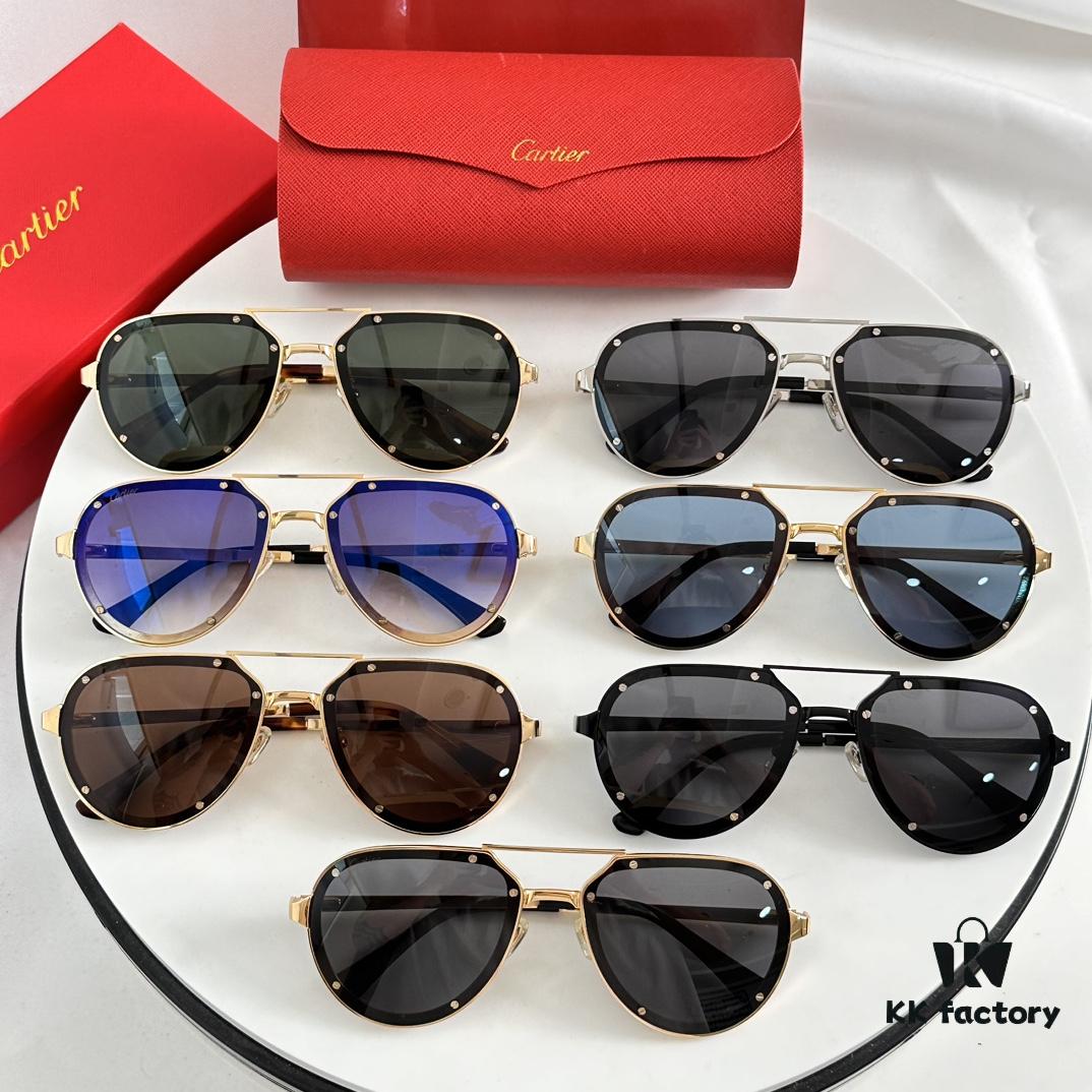 6931fc203a89a121ed54ca7b Cartier CT0195S High-Quality Men's and Women's Classic Aviator Sunglasses with Pioneering Logo Detail on Lenses and Screws